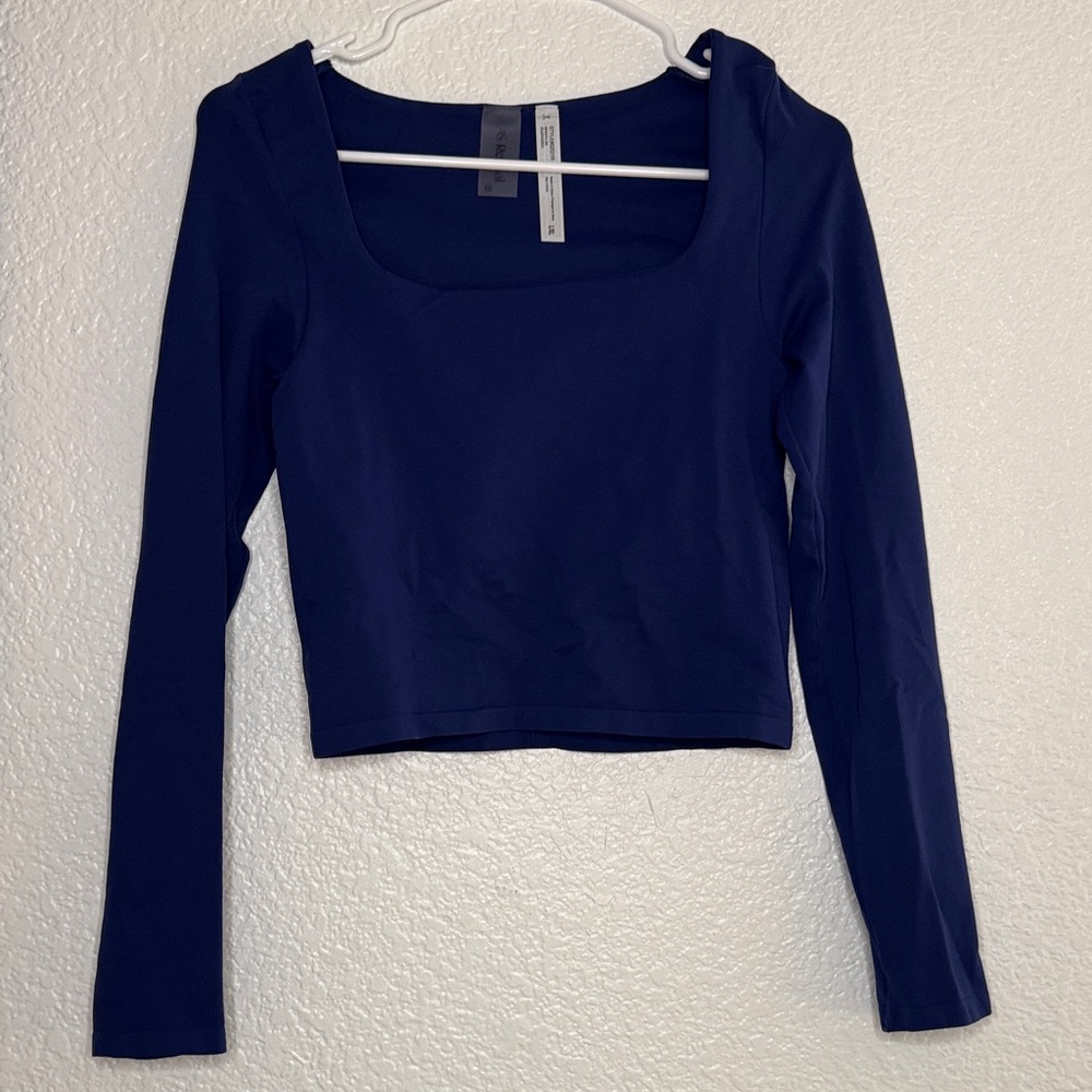 Chic Navy Blue Crop Top